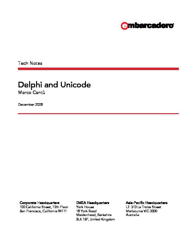 Delphi and Unicode