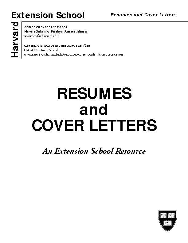 RESUMES and COVER LETTERS