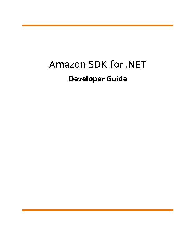 AWS SDK for .NET - Developer Guide