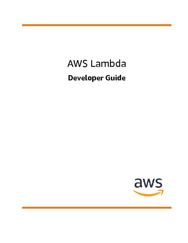 AWS Lambda - Developer Guide