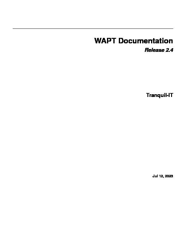 WAPT Documentation