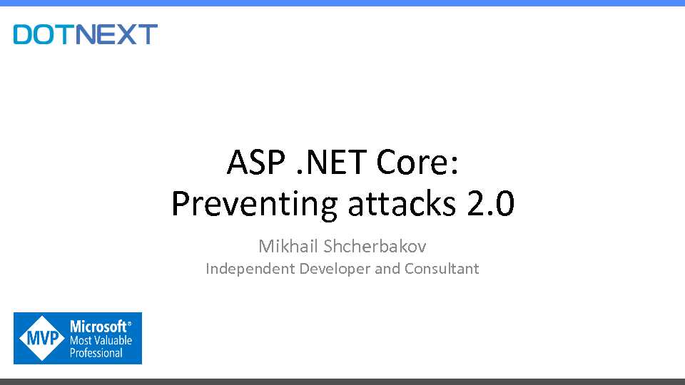 ASP .NET Core: Preventing attacks 2.0