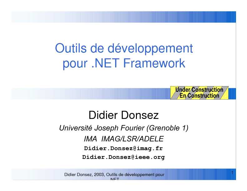 Outils de développement pour .NET Framework