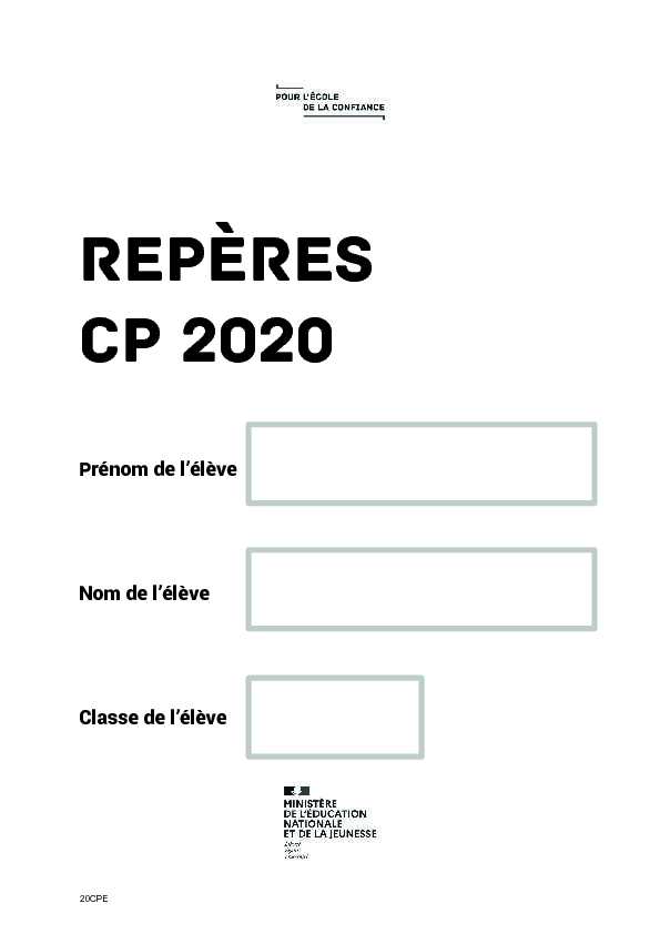 REPÈRES CP 2020