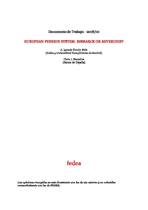 Documento de Trabajo - 2018/01 EUROPEAN PENSION SYSTEM