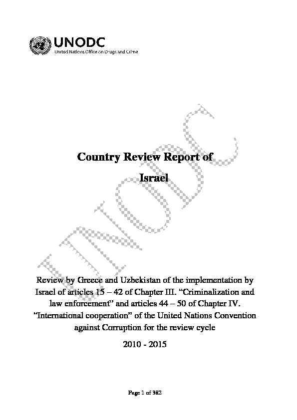[PDF] Israel UNCAC Review Report 20012016 - UNODC