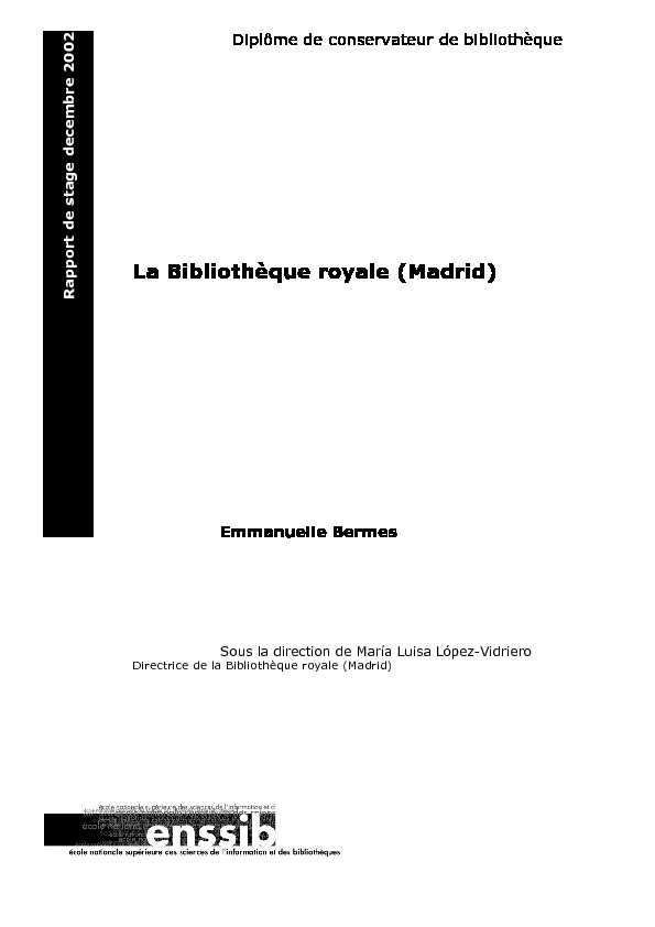 [PDF] La Bibliothèque royale (Madrid) - enssib