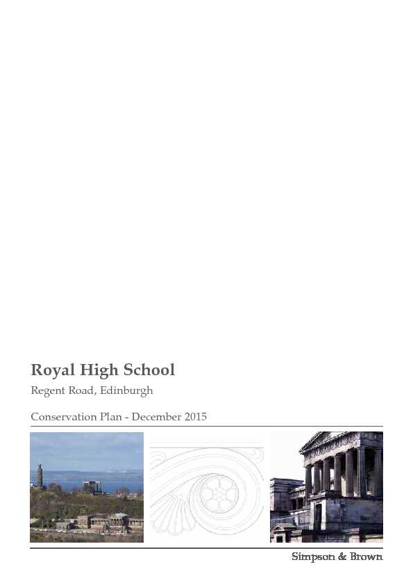 [PDF] Royal High School - Regent Road Edinburgh Conservation Plan