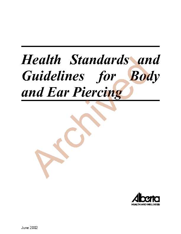 [PDF] Health standards and guidelines for body and ear piercing