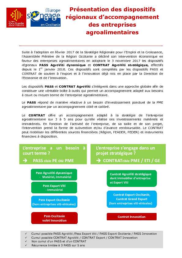 [PDF] Notice générale aides secteur Agroalimentaire - Région Occitanie