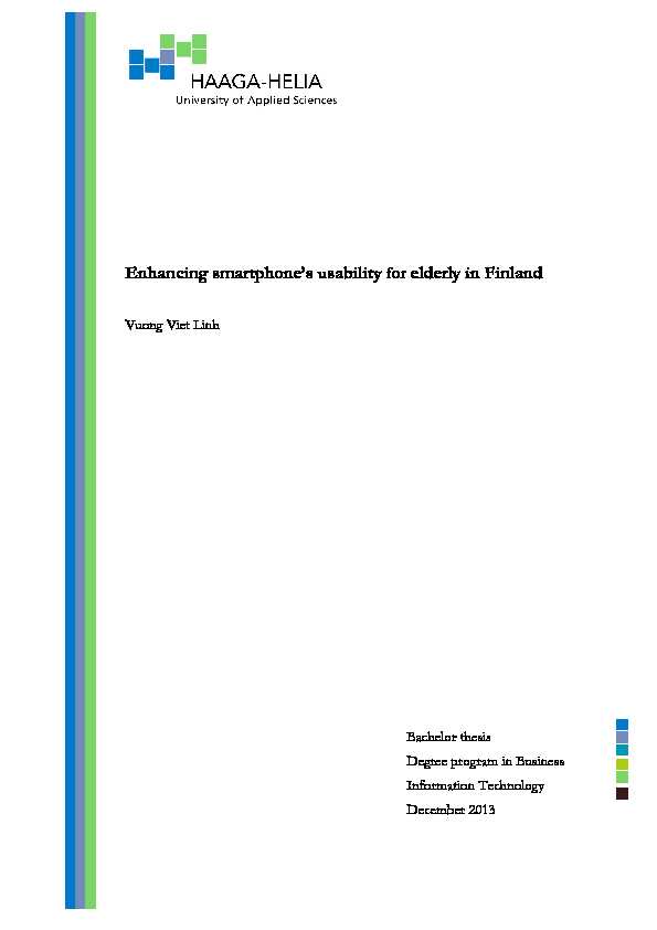 [PDF] Enhancing smartphones usability for elderly in Finland - Theseus