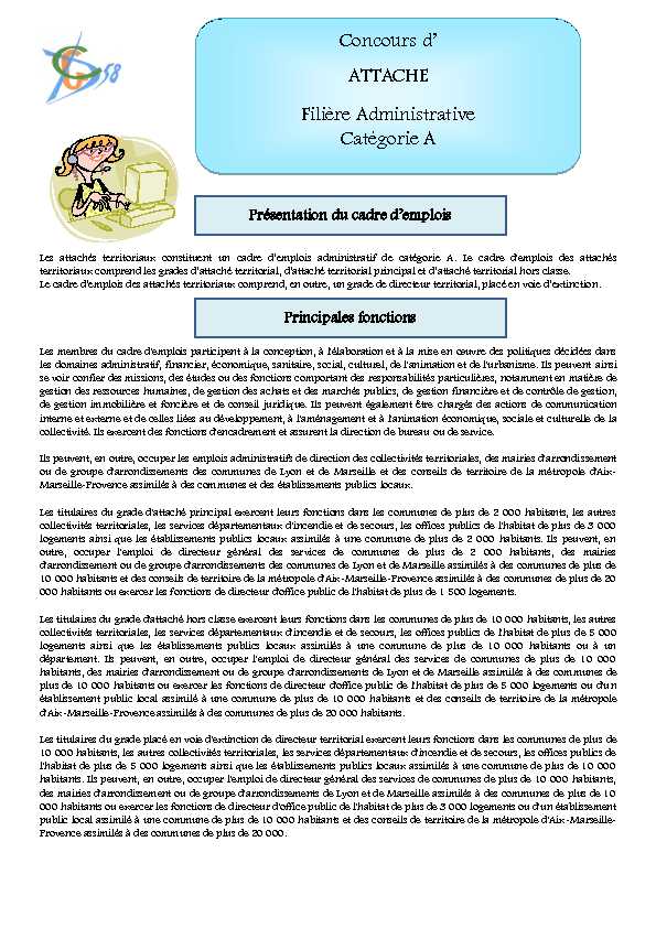 [PDF] Concours d ATTACHE Filière Administrative Catégorie A - CDG58