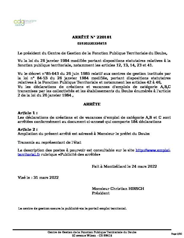 [PDF] Arrêté en PDF - Emploi-Territorial