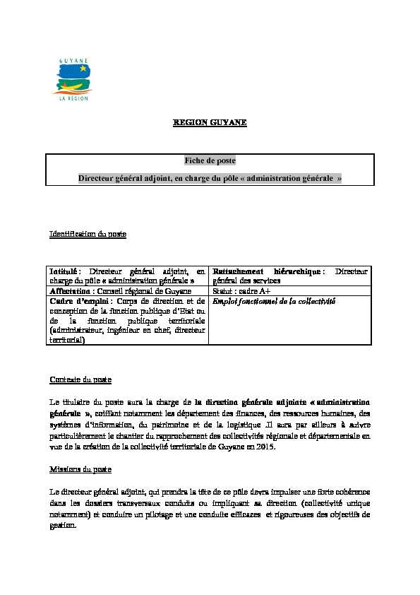 [PDF] DGA Pole Administration générale - Collectivité Territoriale de Guyane