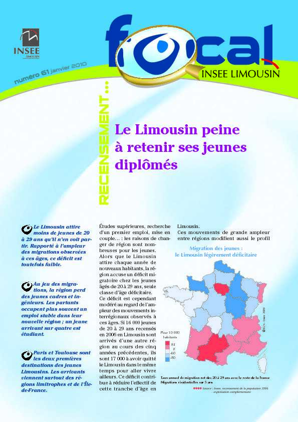 [PDF] Le Limousin peine à retenir ses jeunes diplômés - Insee