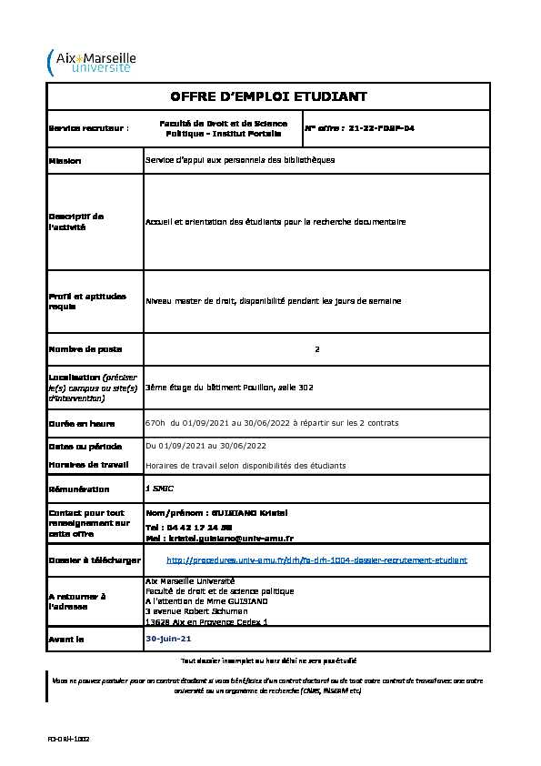[PDF] 21-22-fdsp-04pdf - DRH  AMU - Aix-Marseille Université