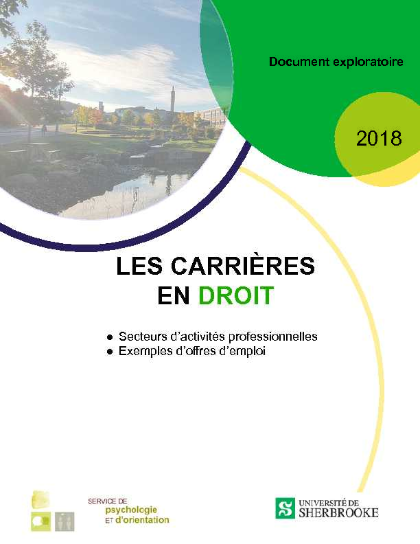 [PDF] LES CARRIÈRES EN DROIT - Université de Sherbrooke