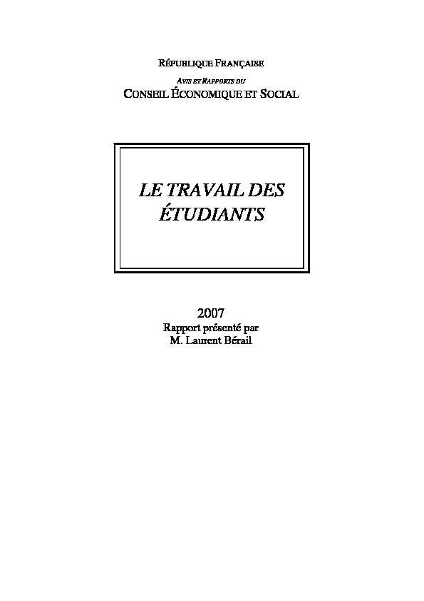 [PDF] LE TRAVAIL DES TUDIANTS
