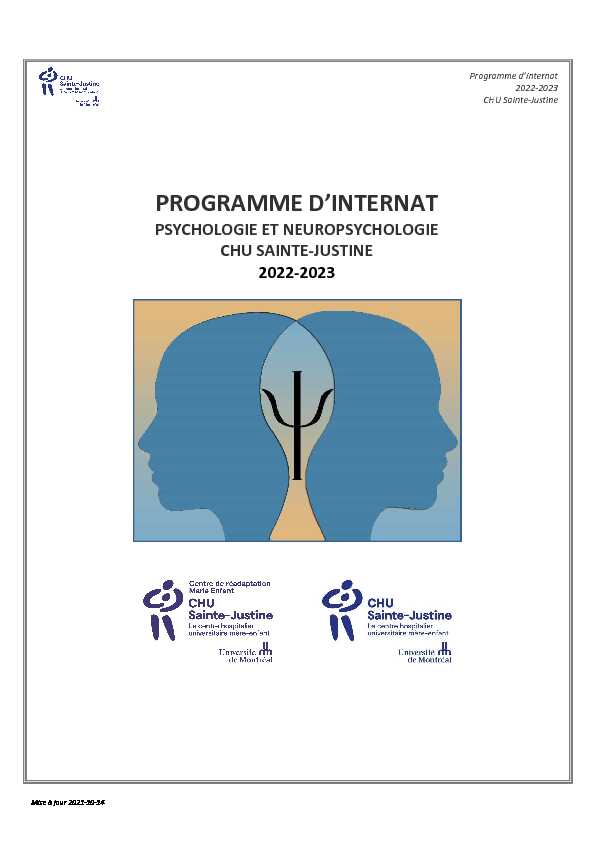 [PDF] Programme dinternat 2022-2023 CHU Sainte-Justine