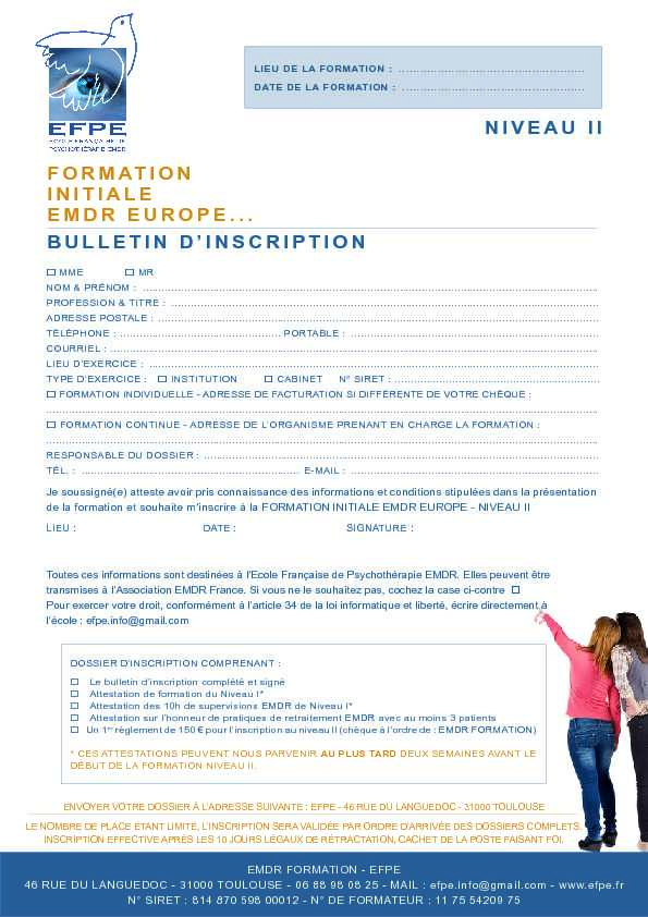 FORMATION INITIALE EMDR EUROPE BULLETIN D ...