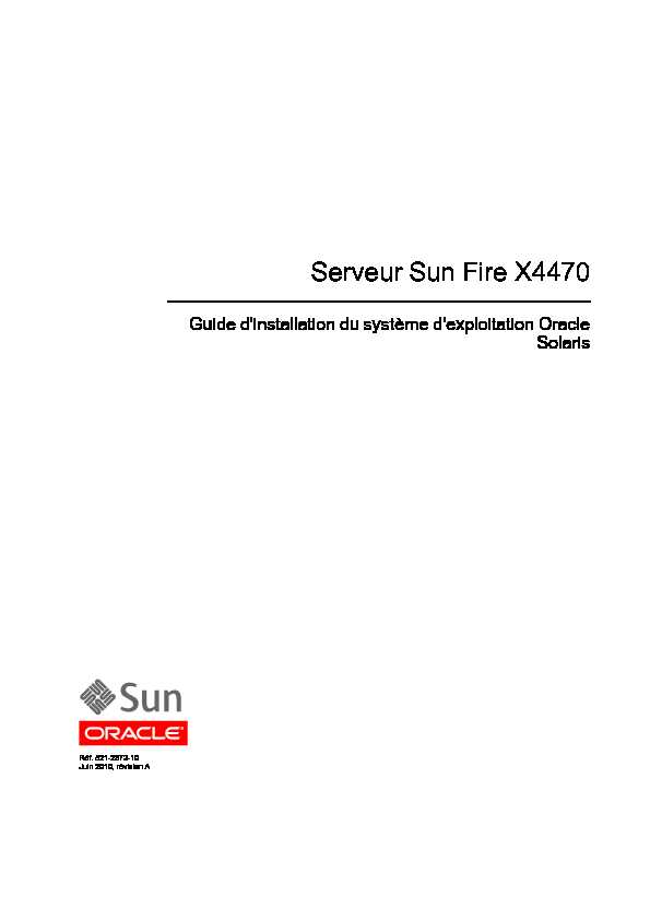 Guide dinstallation du serveur Sun Fire X4470 pour le système d