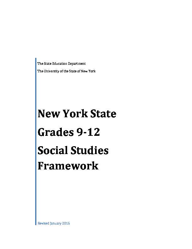 New York State Grades 9-12 Social Studies Framework