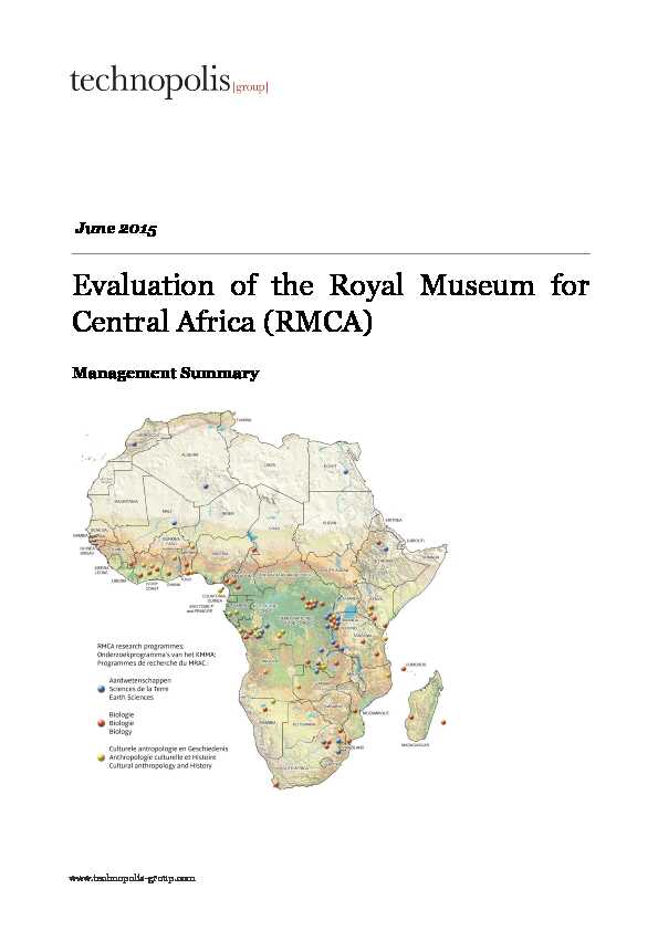 Evaluation of the Royal Museum for Central Africa (RMCA)