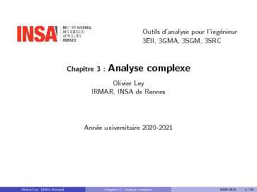 Chapitre 3 : Analyse complexe - Rennes