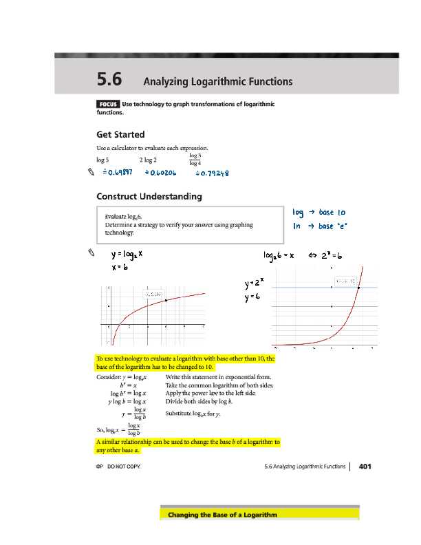 5.6 Analyzing Logarithmic Functions