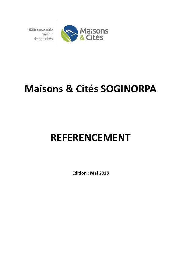 Maisons & Cités SOGINORPA REFERENCEMENT