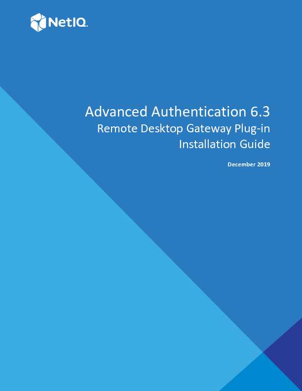Advanced Authentication 6.3 - Remote Desktop Gateway Plug-in