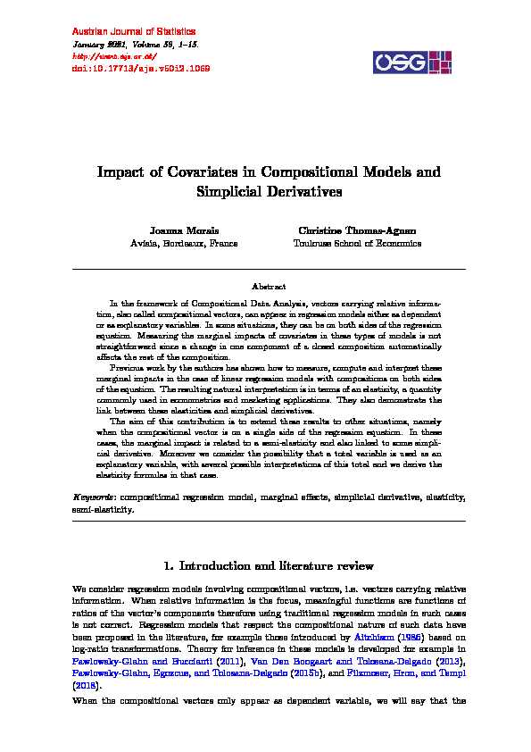 Impact of covariates in compositional models and simplicial derivatives