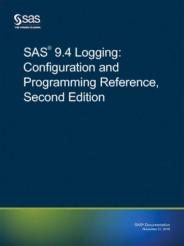 SAS 9.4 Logging: Configuration and Programming Reference