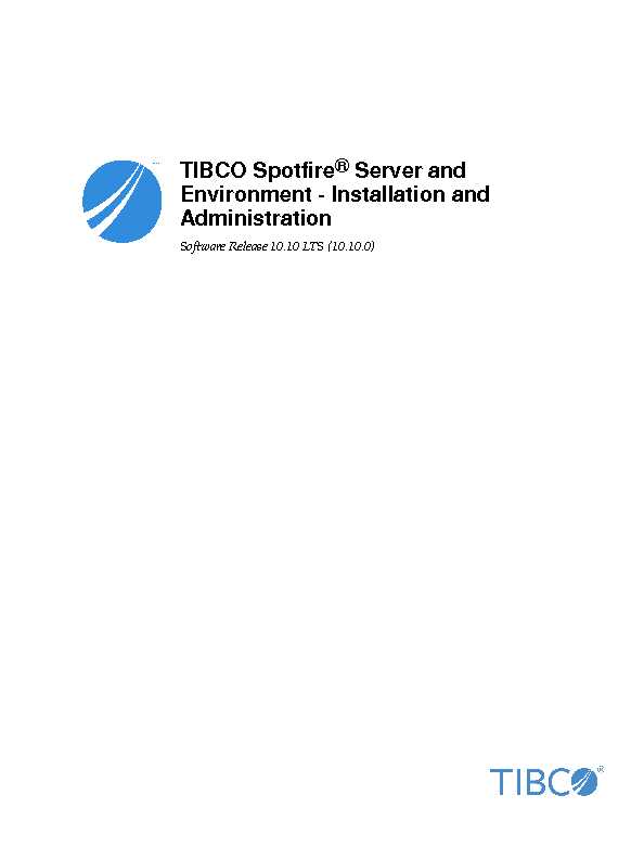 TIBCO Spotfire® Server and Environment - Installation and