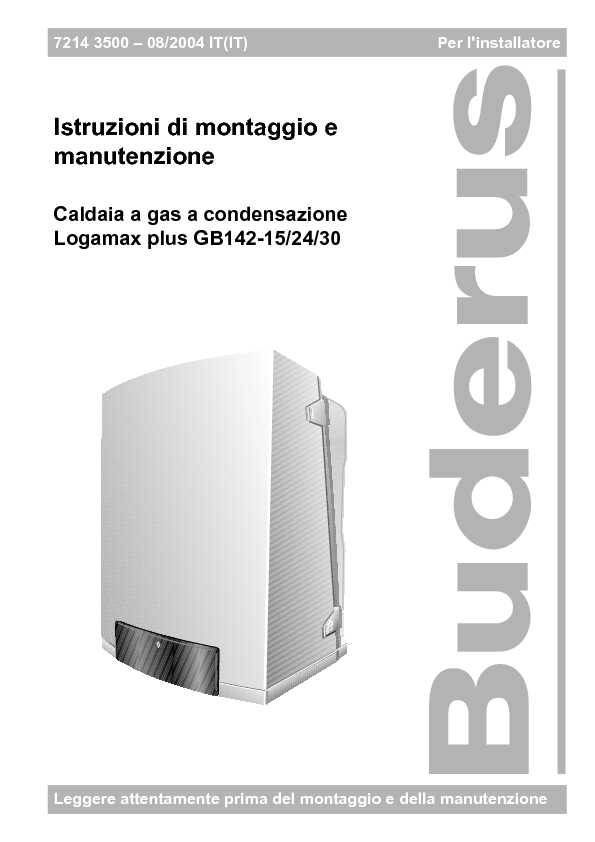 BUDERUS scheda tecnica LOGAMAX PLUS GB142 15 24 30