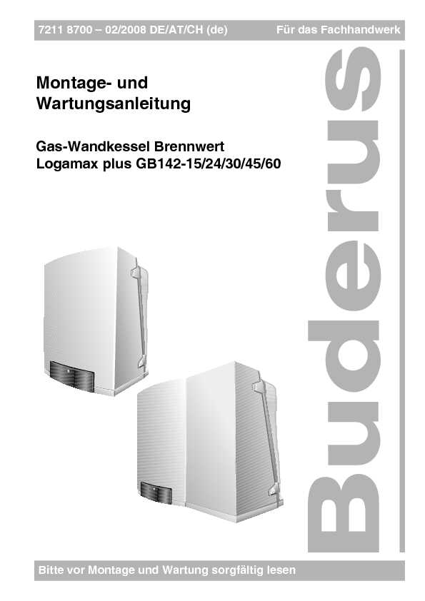 Gas-Wandkessel Brennwert Logamax plus GB142-15/24/30/45/60