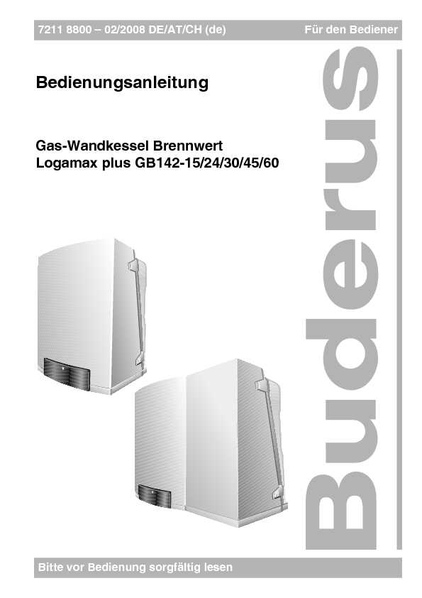 Gas-Wandkessel Brennwert Logamax plus GB142-15/24/30/45/60