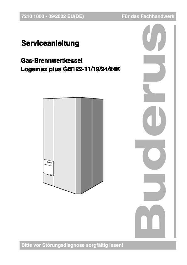 Serviceanleitung - Gas-Brennwertkessel Logamax plus GB122-11