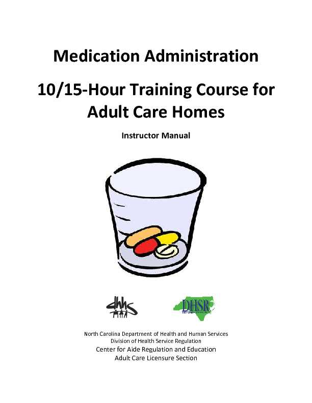 Medication Administration 10/15-Hour Training Course for Adult