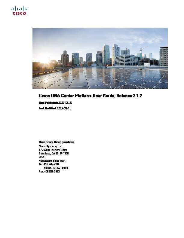 Cisco DNA Center Platform User Guide Release 2.1.2