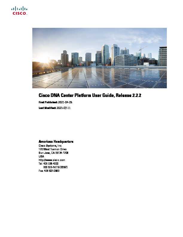 Cisco DNA Center Platform User Guide Release 2.2.2