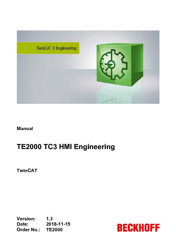 Manual TE2000 TC3 HMI Engineering