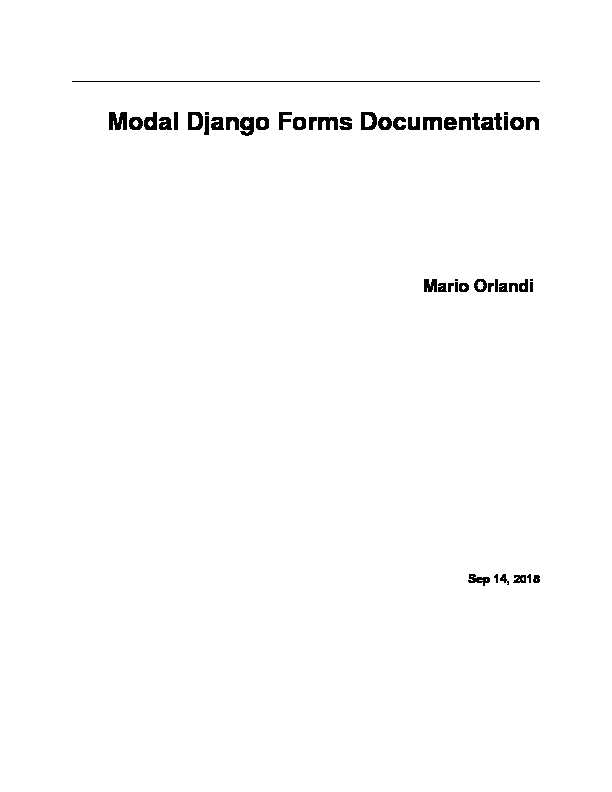 Modal Django Forms Documentation