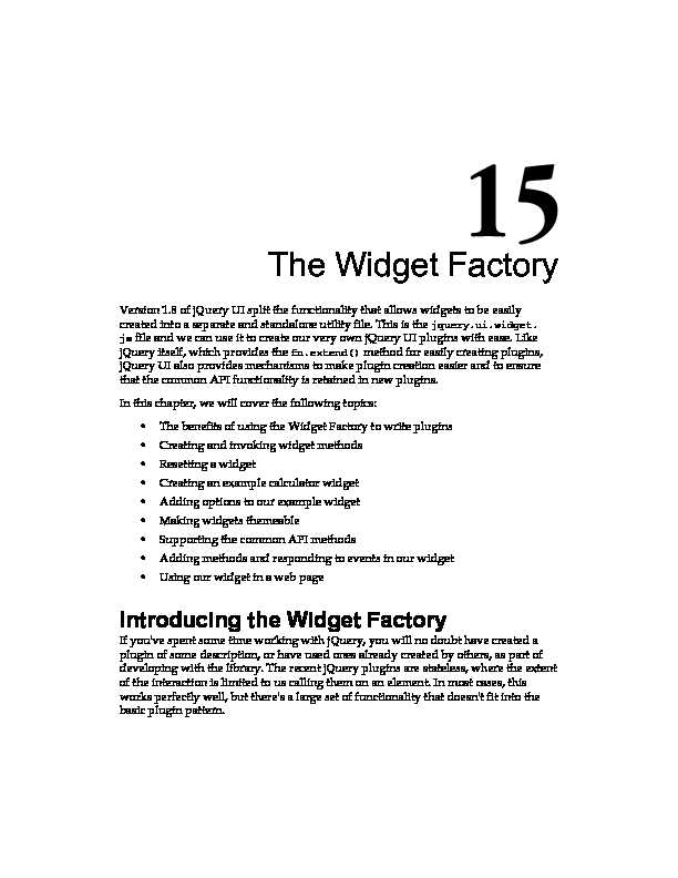 The Widget Factory