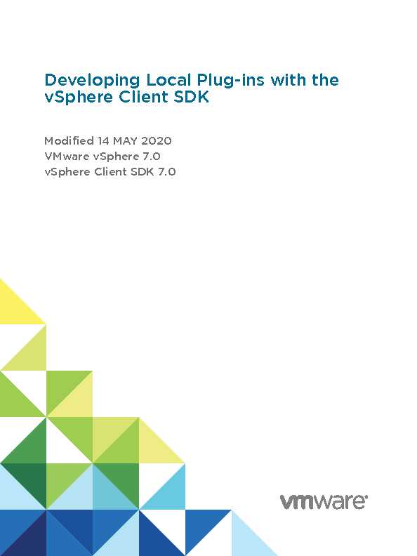 Developing Local Plug-ins with the vSphere Client SDK - VMware