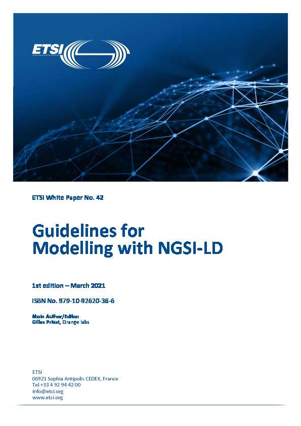 Guidelines for Modelling with NGSI-LD