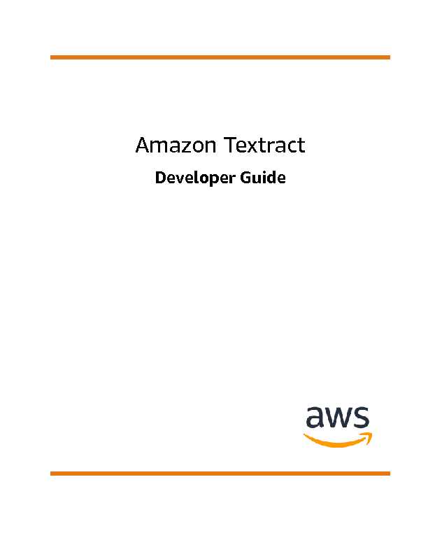Amazon Textract - Developer Guide