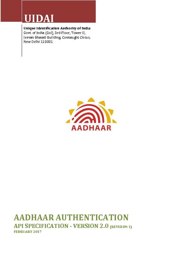 AADHAAR AUTHENTICATION