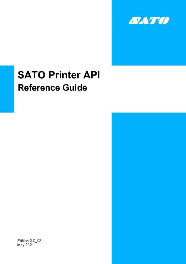 SATO Printer API Reference Guide