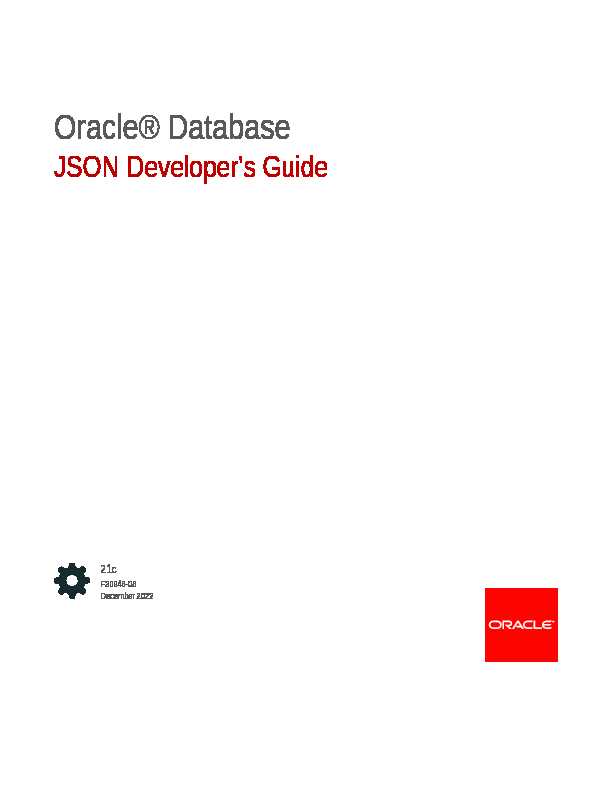 Oracle® Database - JSON Developers Guide